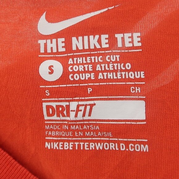 Nike Athletic Fit Dri-Fit T-Shirt "Just Fly" Orange Size Small - Picture 2 of 4